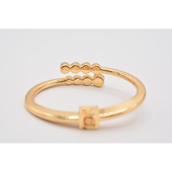 Hinged Bangle Bracelet Shiny Rhinestone Crystal Sparkling Gold Tone Bin8 - Picture 11 of 12